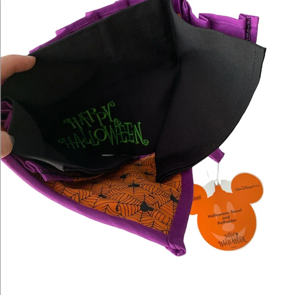 Disney Halloween Dish Towel and Potholder Set New